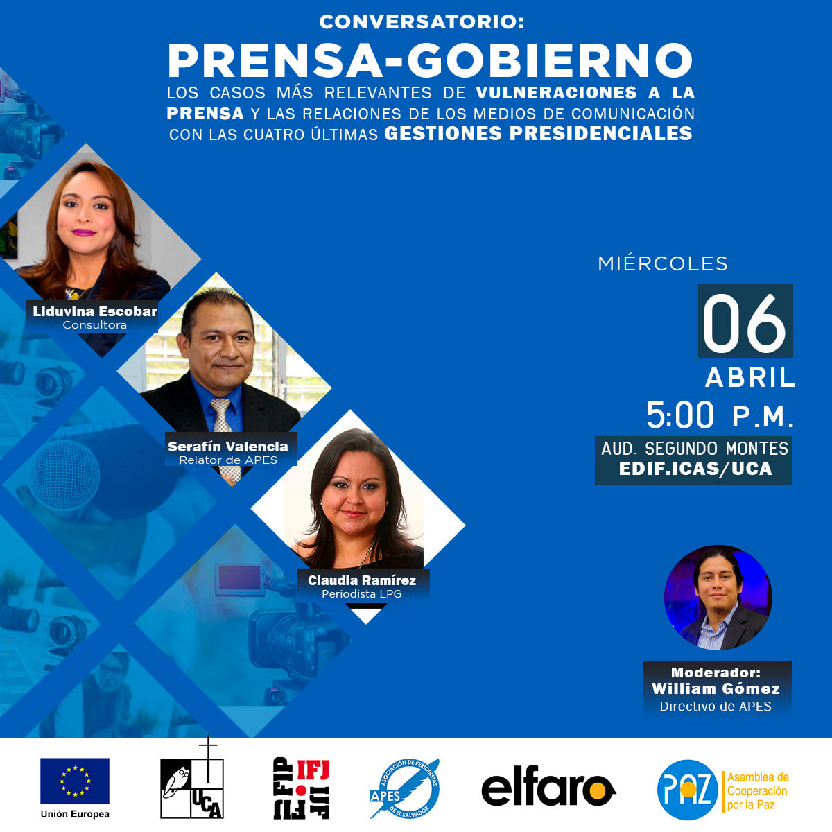 El Salvador: se realizará el conversatorio sobre la relación entre la prensa y los gobiernos
