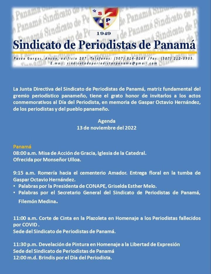 Panamá: se realizarán actividades por el día de las y los periodistas