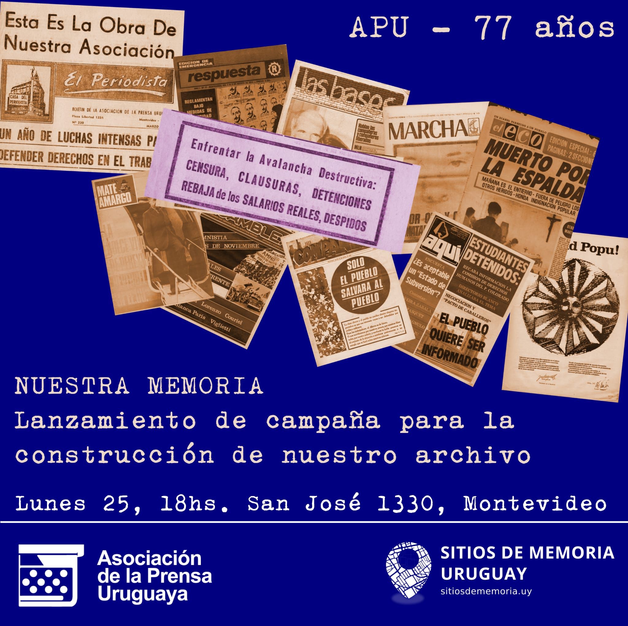 Uruguay: la Asociación de la Prensa Uruguaya realizará una campaña de reconstrucción de la historia de la organización