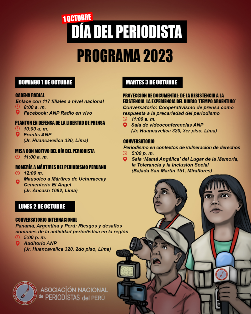 Perú: la Asociación Nacional de Periodistas realiza actividades para celebrar el Día lxs Periodistas
